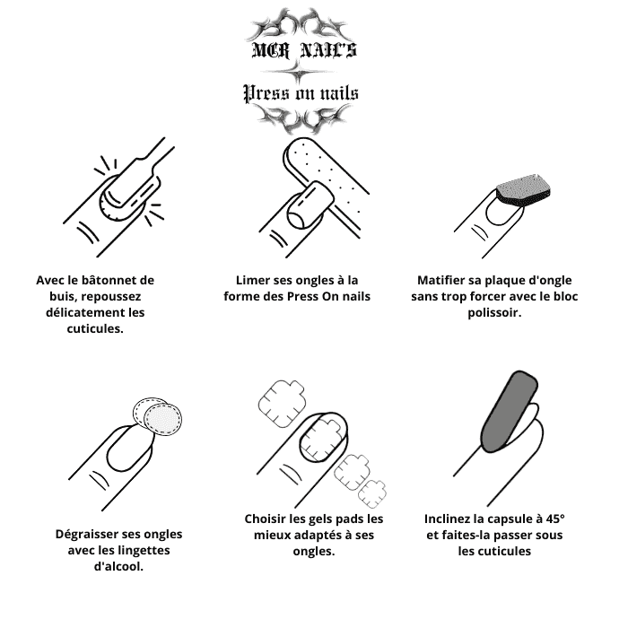 Guide de pose de press on nails faits main réutilisables 