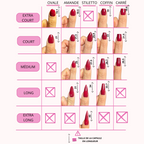 guide tailles forme longueurs mesures ^press on nails faits main réutilisables 