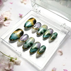 press on nails réutilisables faits main art abstrait portrait 