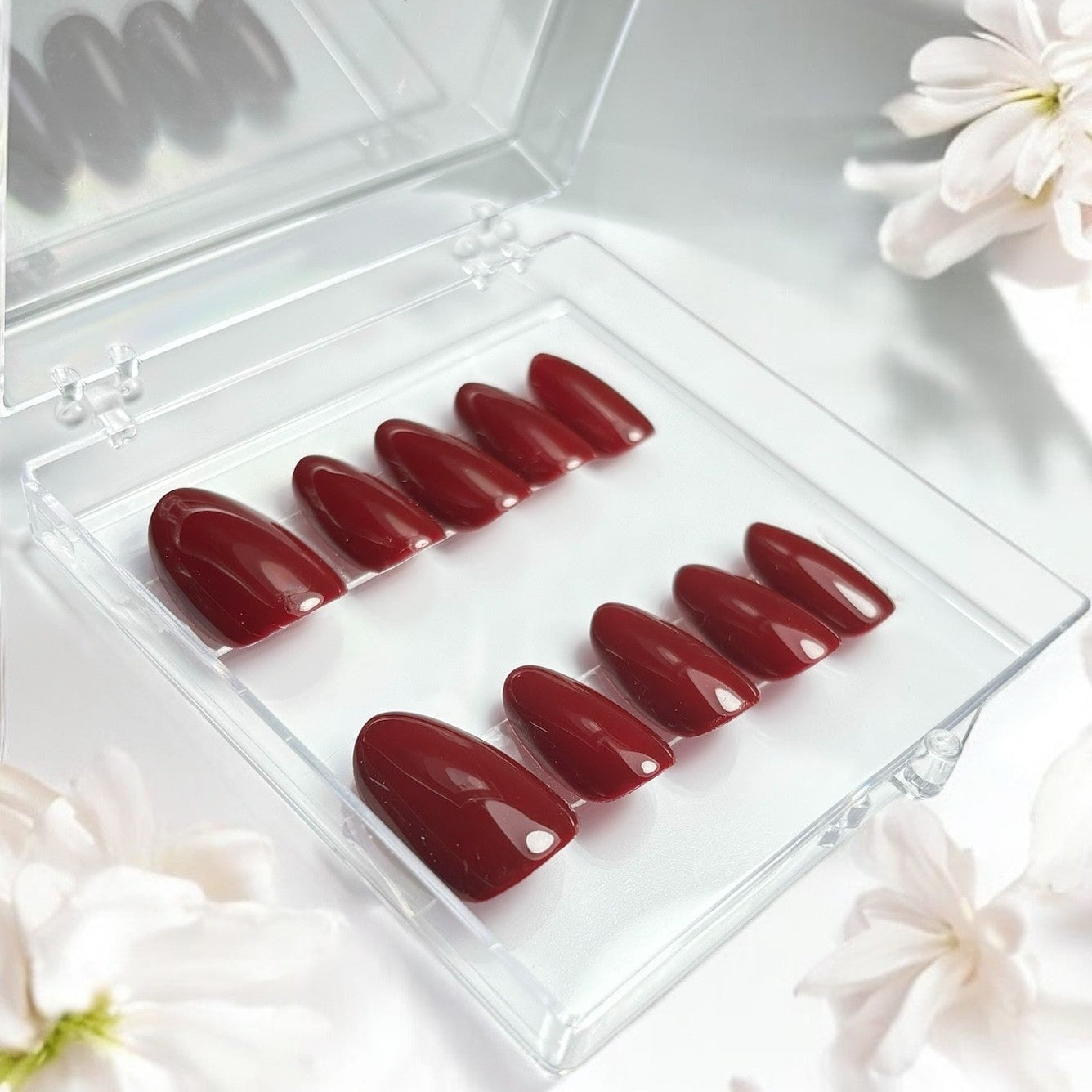 press onanils réutilisables bordeaux rouge faits main 